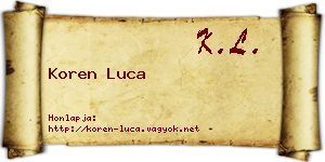 Koren Luca névjegykártya
